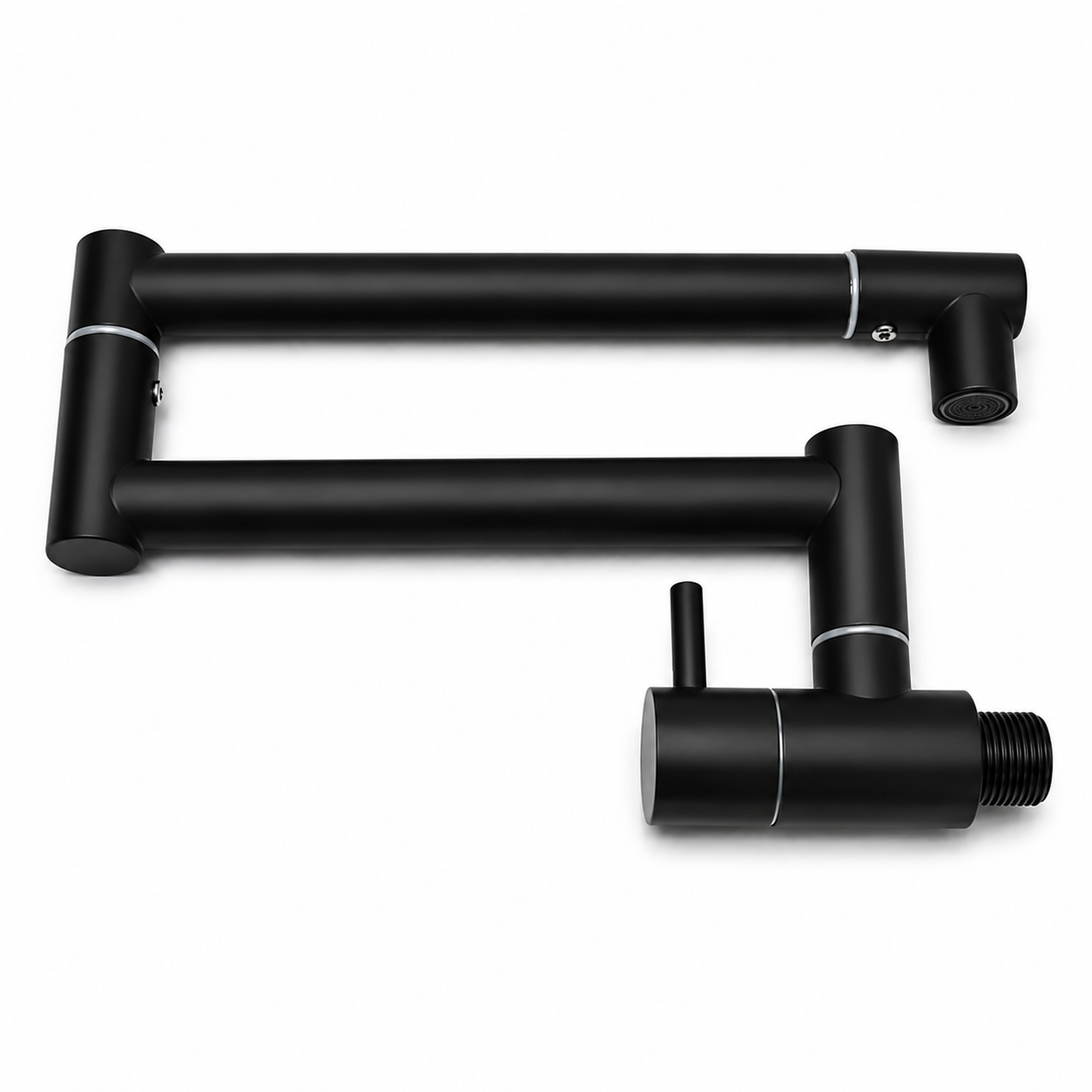 Robinet de cuisine mural pliable en inox, finition noire, Robin'Home