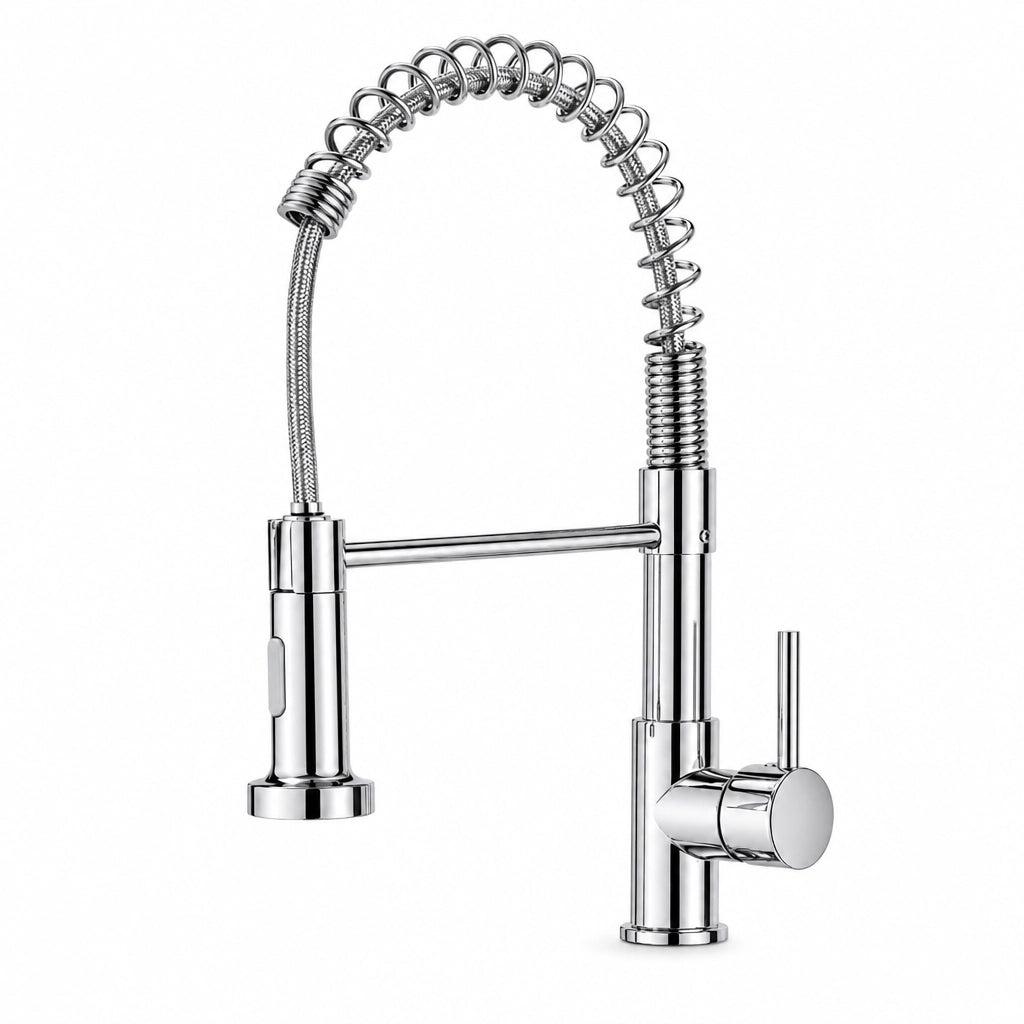 Robinet de cuisine bec pivotant 360°, douchette extractible, finition chrome, Robin'Home