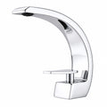 Robinet de salle de bain design courbé, finition chrome, Robin'Home