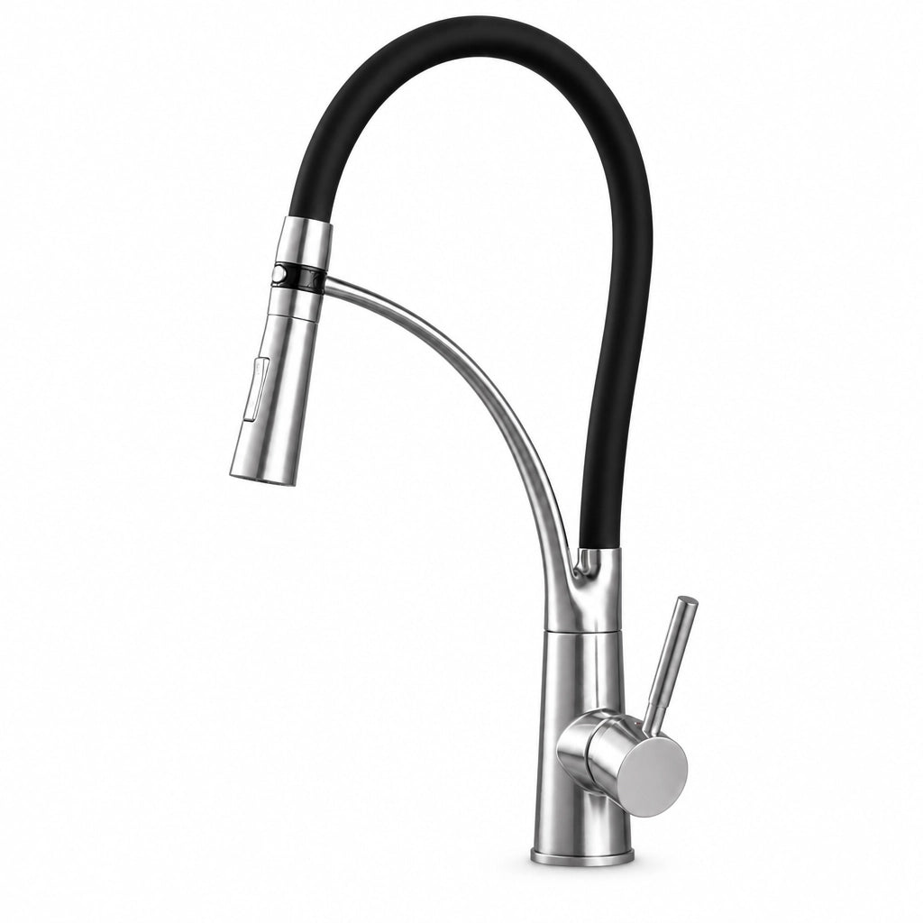 Robinet de cuisine douchette extractible 360°, finition argent, Robin'Home