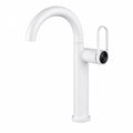 Robinet de salle de bain design col de cygne, finition blanche, Robin'Home