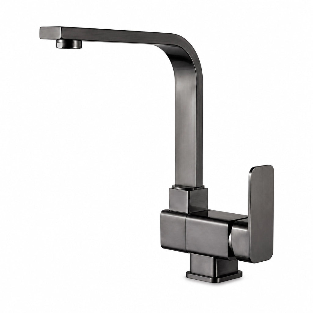 Robinet de cuisine design en laiton massif, finition gris anthracite, Robin'Home
