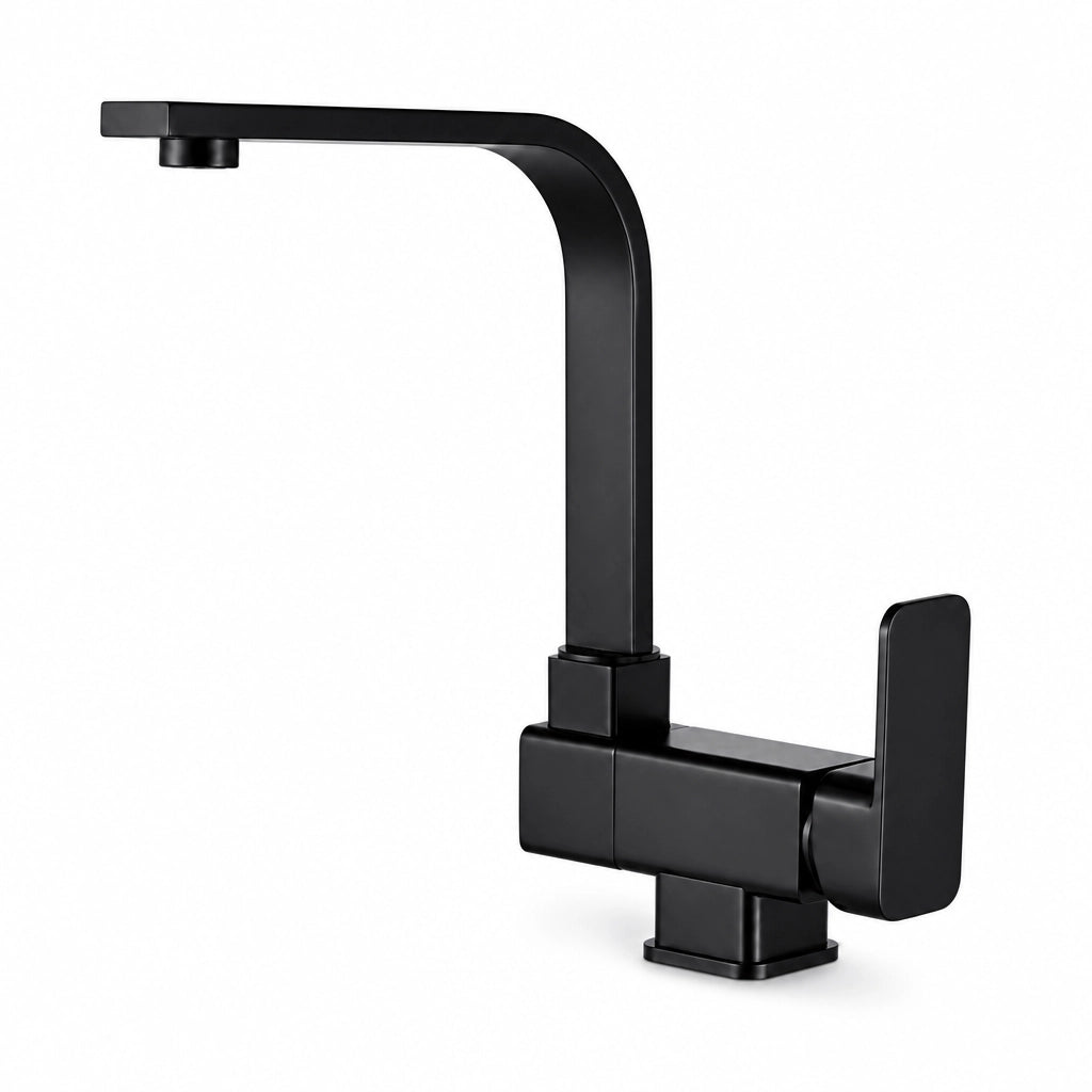 Robinet de cuisine design en laiton massif, finition noire, Robin'Home