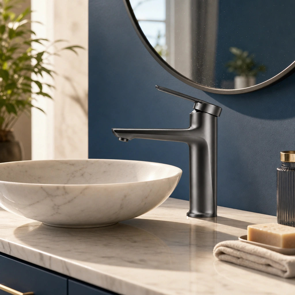 Robinet mitigeur lavabo monotrou en laiton