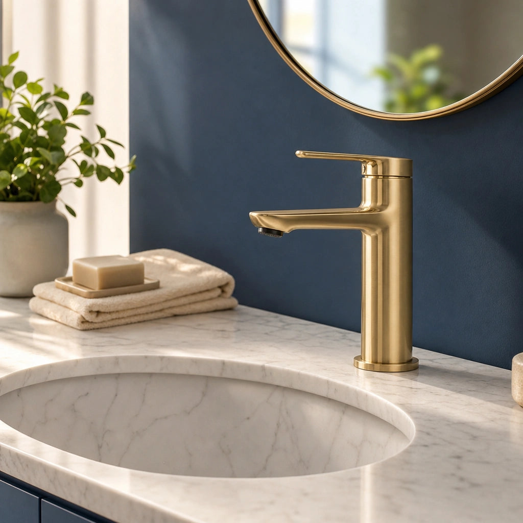 Robinet mitigeur lavabo monotrou en laiton