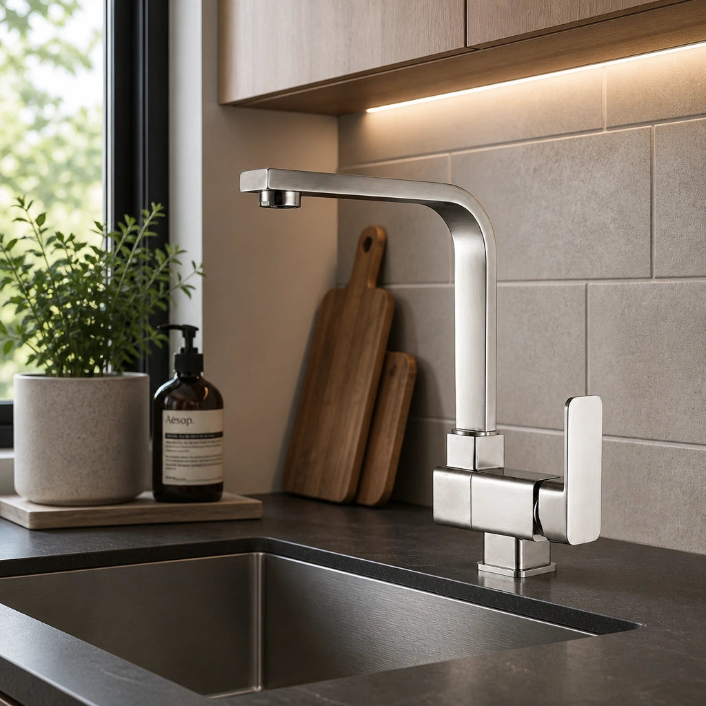 Robinet de cuisine mitigeur pivotant en laiton