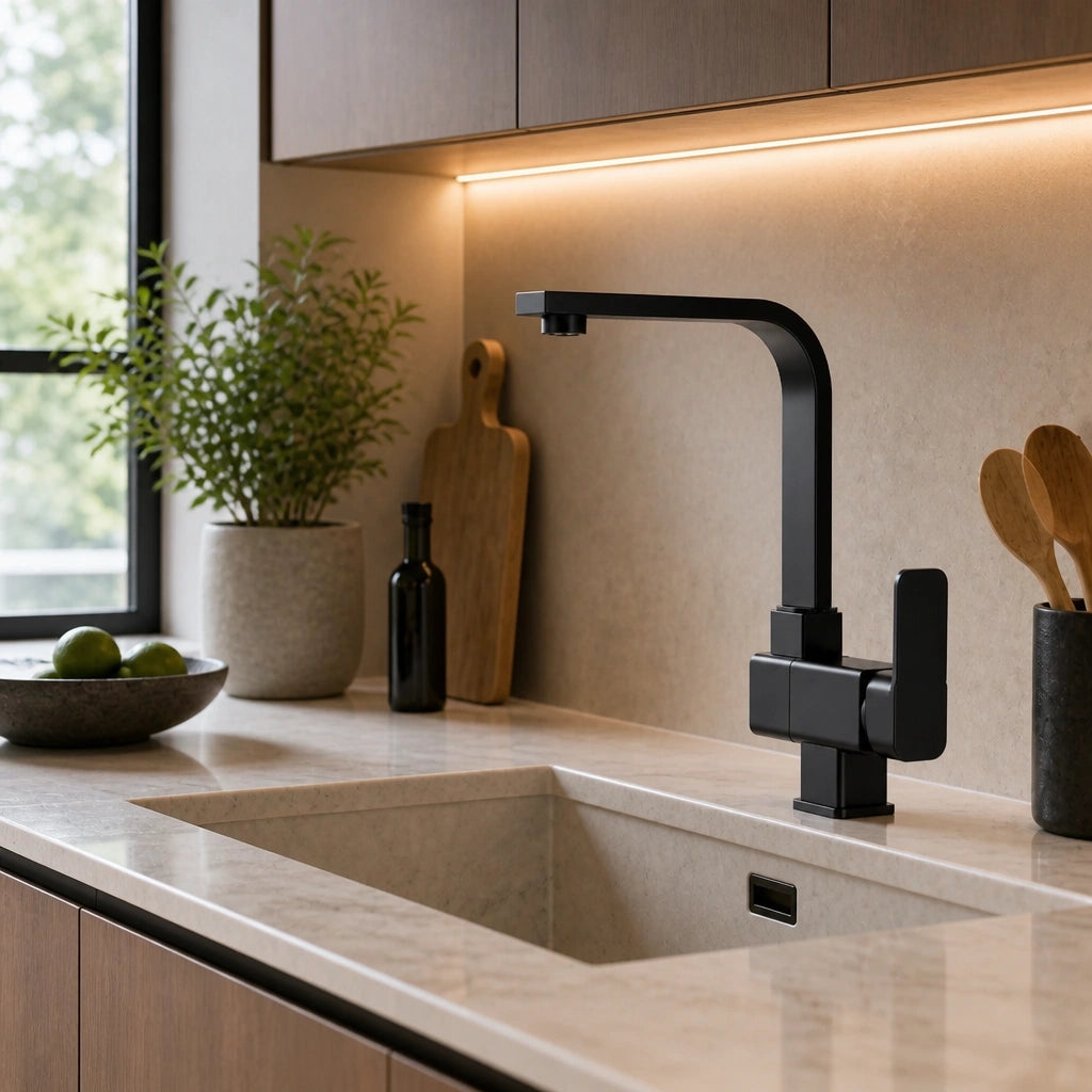 Robinet de cuisine mitigeur pivotant en laiton