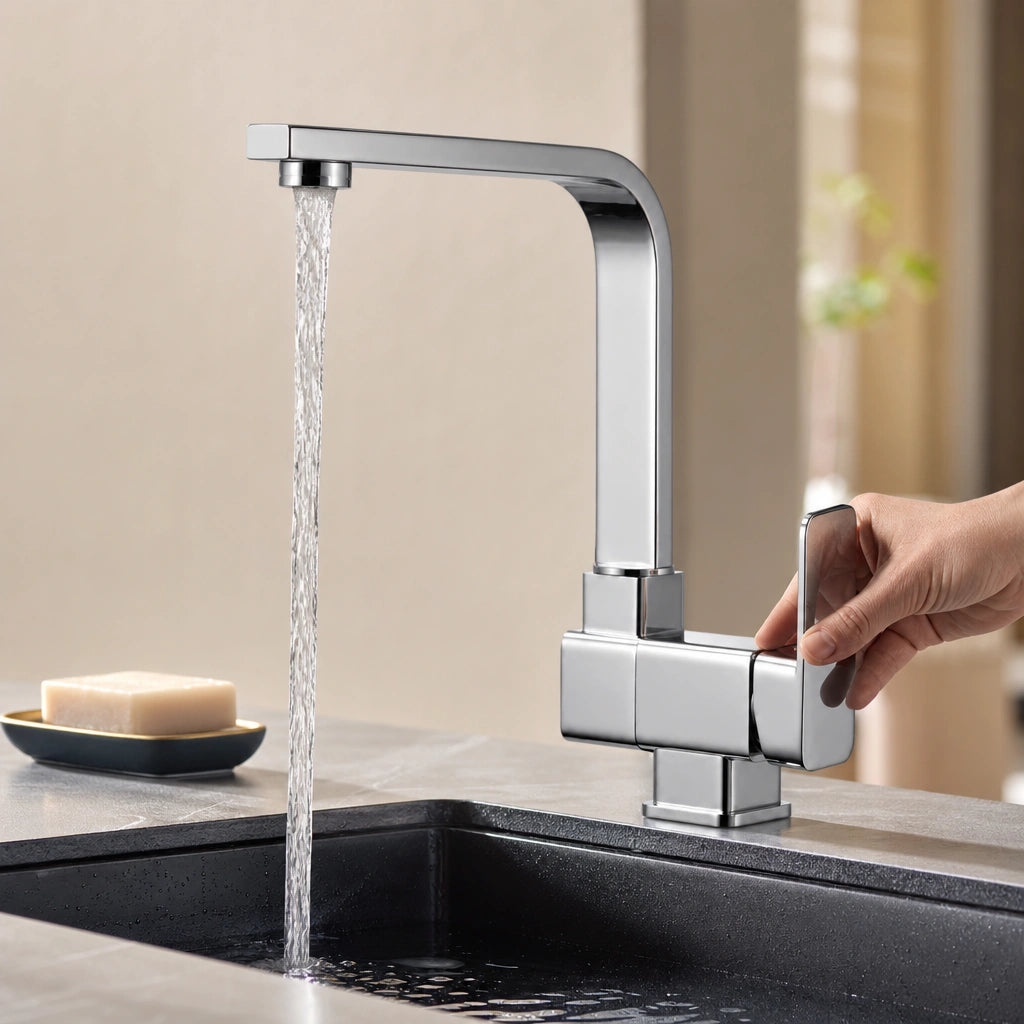 Robinet de cuisine mitigeur pivotant en laiton