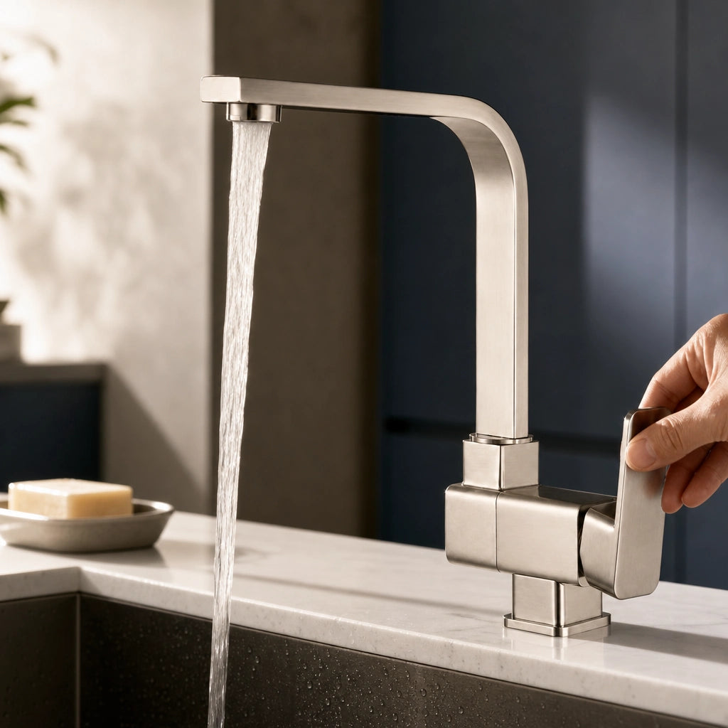 Robinet de cuisine mitigeur pivotant en laiton