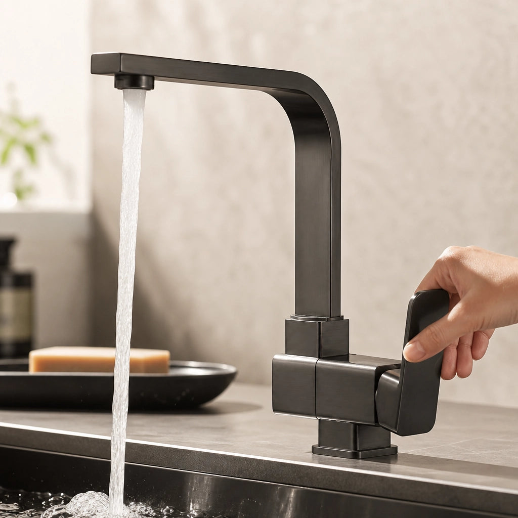 Robinet de cuisine mitigeur pivotant en laiton