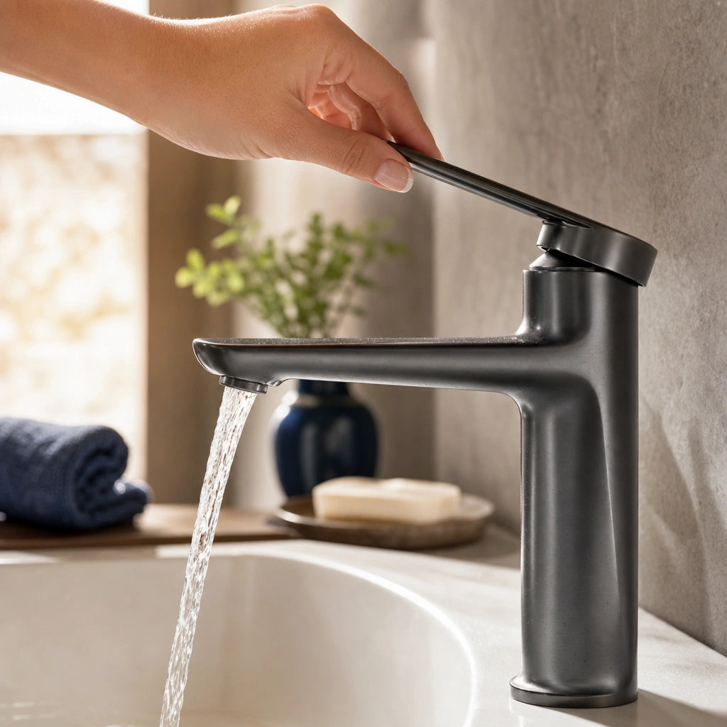 Robinet mitigeur lavabo monotrou en laiton