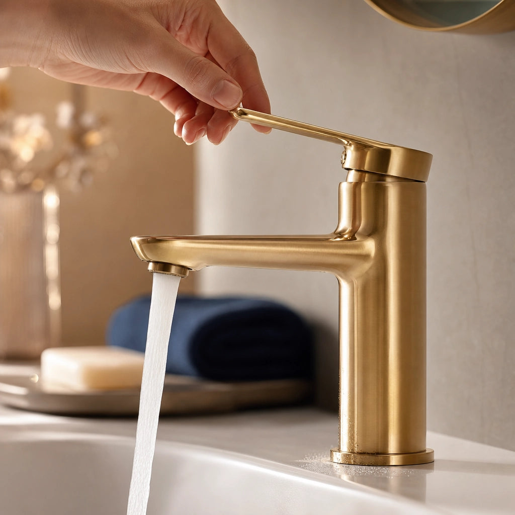 Robinet mitigeur lavabo monotrou en laiton